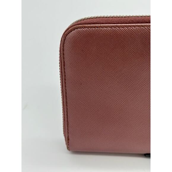 HOT! Prada Pink Metallic Saffiano Lux Leather Continental Wallet*EUC - Picture 9 of 16